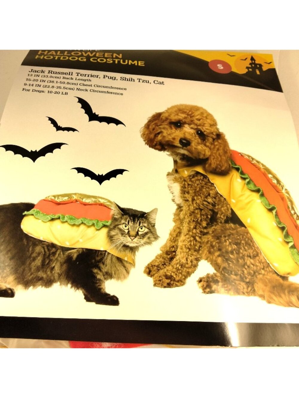 Vibrant Life Hotdog Costume Dog Cat Halloween Pet Outfit  Small